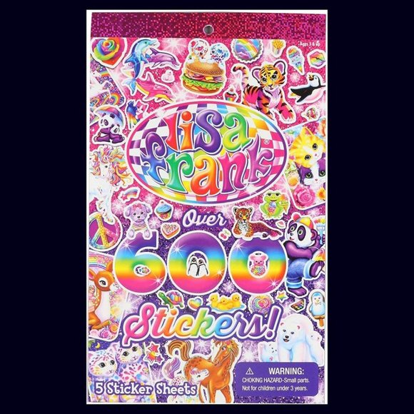 Lisa Frank sticker book over 600 stickers five sticker sheets 90’s nostalgia - Picture 1 of 6